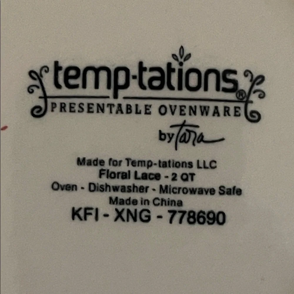 Vintage Temp-Tations Floral Lace Ovenware set